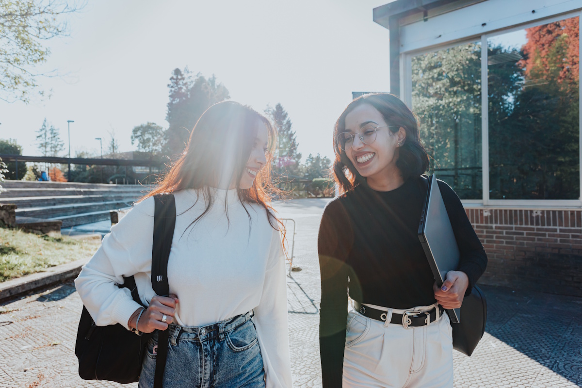 Students walking outdoors