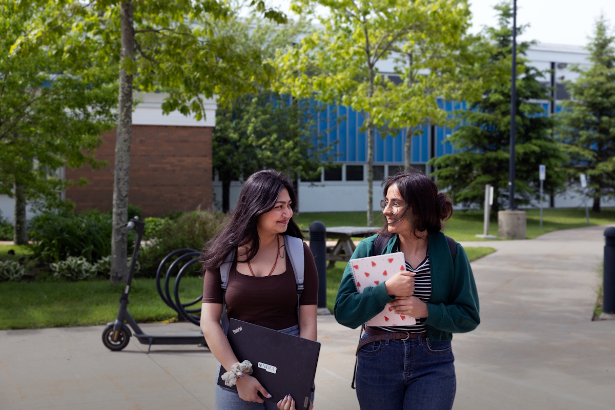 Students walking outdoors